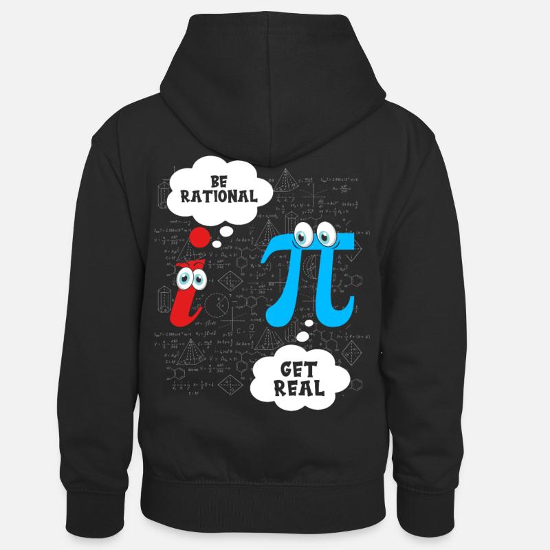 Funny Be Rational Get Real Math Pun Statystyki - Dziecięca bluza z kontrastowym kapturem - czarny/czerwony