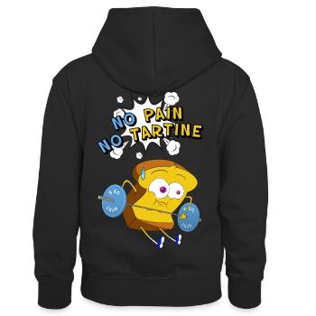 No Pain No Tartine - Sweat à capuche contrasté Enfant - noir/rouge - Dos