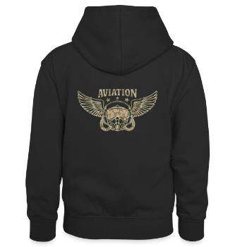 Aviation de l’armée - Sweat à capuche contrasté Enfant - noir/rouge - Dos