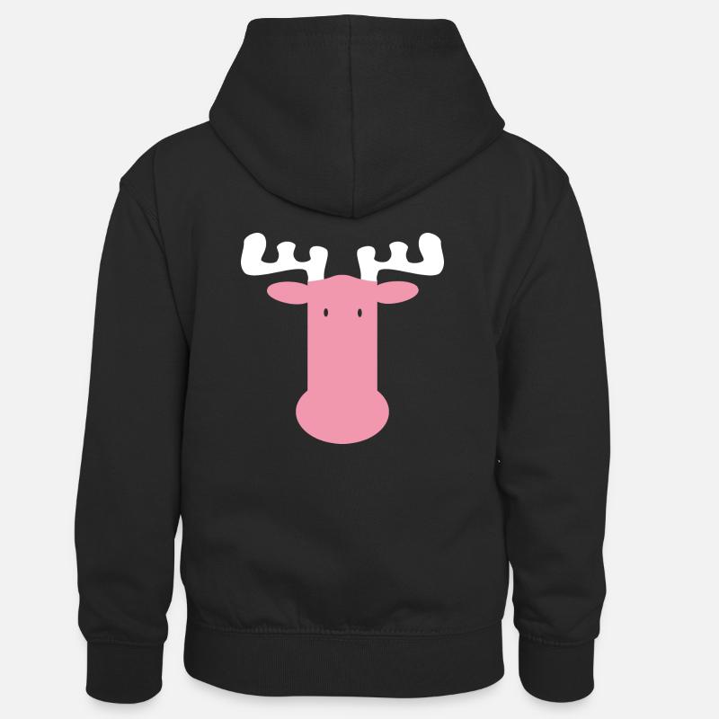 MOOSE - MOOSE - Sweat à capuche contrasté Enfant - noir/rouge