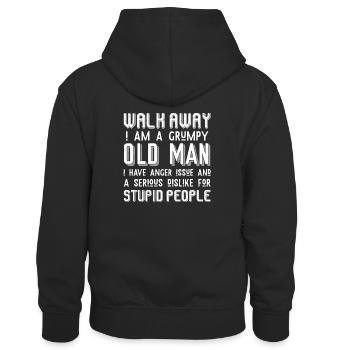 Grumpy Old Man - Grandpa - Kinder Kontrast-Hoodie - Schwarz/Rot - Hinten