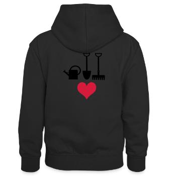 jardin - Sweat à capuche contrasté Enfant - noir/rouge - Dos