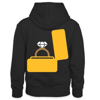 Bague cadeau de mariage - Sweat à capuche contrasté Enfant - noir/rouge - Dos