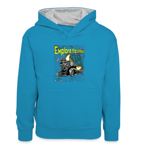 Explore the unknown - Kids’ Contrast Hoodie