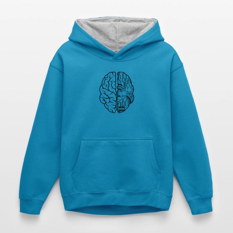 Programmierer Coder - Entwickler Programmieren Brain Fun Kinder Kontrast-Hoodie