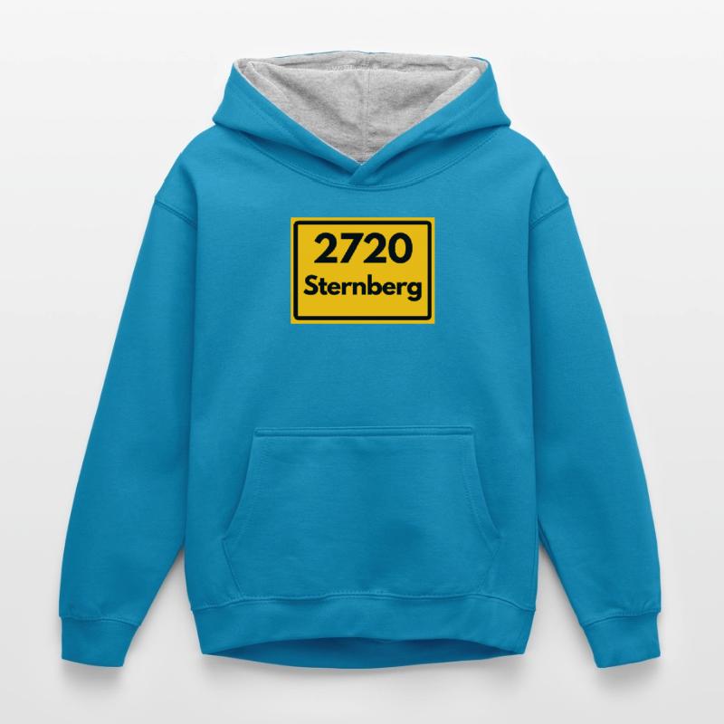 OLD POSTCODE POSTCODE RETRO 2620 BÜTZOW HEIMAT Kids’ Contrast Hoodie