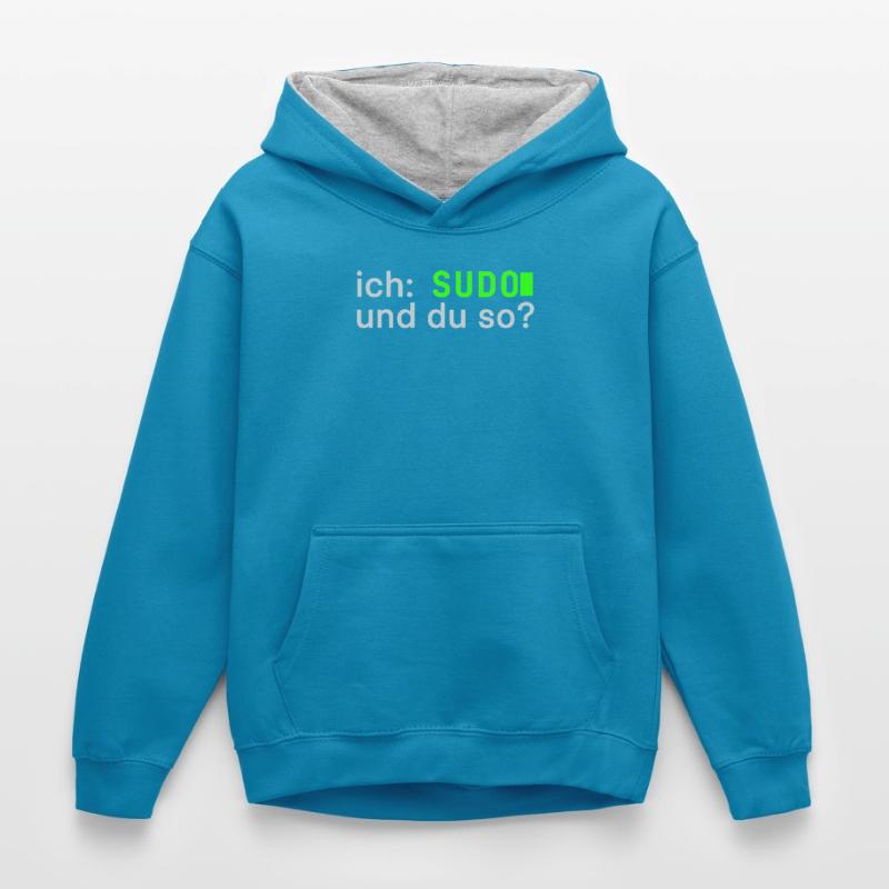 ich: SUDO und du so? Linux Spruch - Programmierer Kinder Kontrast-Hoodie
