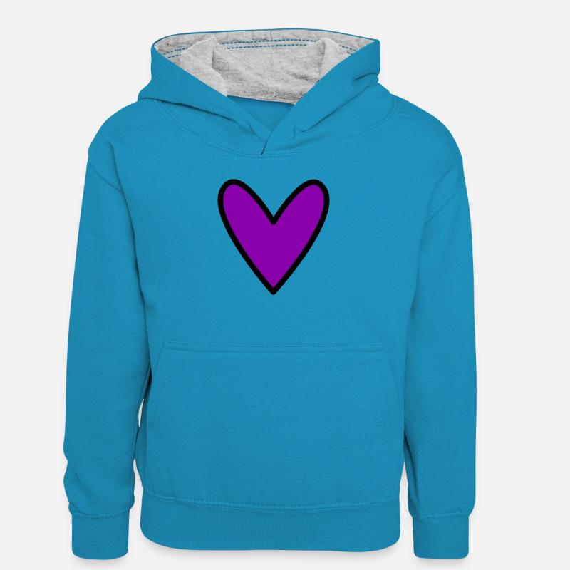 MAMA. MUTTERTAG. SCHÖNEN MUTTERTAG - Kinder Kontrast-Hoodie - Pfauenblau/Grau meliert