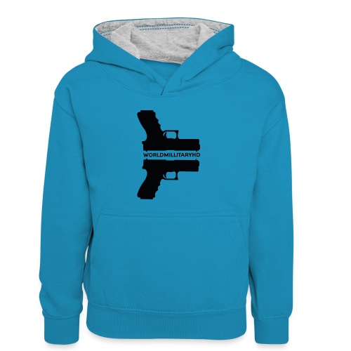 WorldMilitaryHD Glock design (black) - Teenager contrast-hoodie/kinderen contrast-hoodie