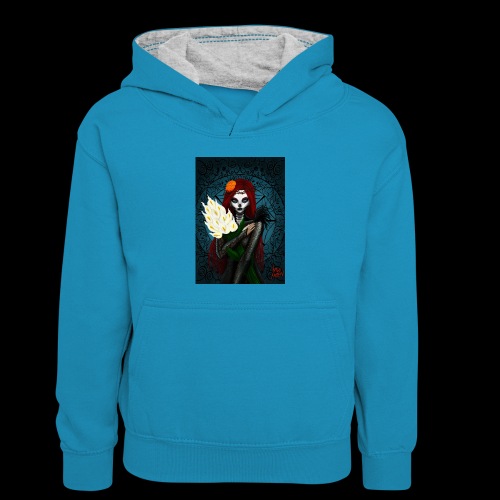 Death and lillies - Kids’ Contrast Hoodie