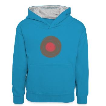 Phonographes musique cadeau Raving concert party - Sweat à capuche contrasté Enfant - bleu paon/gris chiné - Devant
