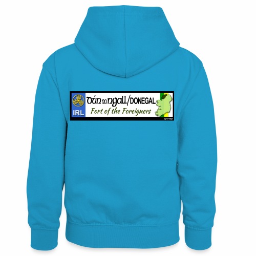 DONEGAL, IRELAND: licence plate tag style decal - Kids’ Contrast Hoodie