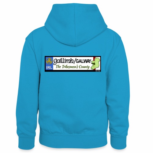 CO. GALWAY, IRELAND: licence plate tag style decal - Kids’ Contrast Hoodie