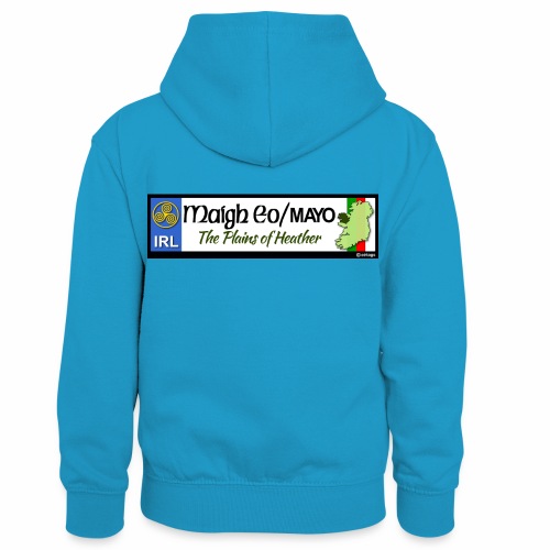 CO. MAYO, IRELAND: licence plate tag style decal - Kids’ Contrast Hoodie