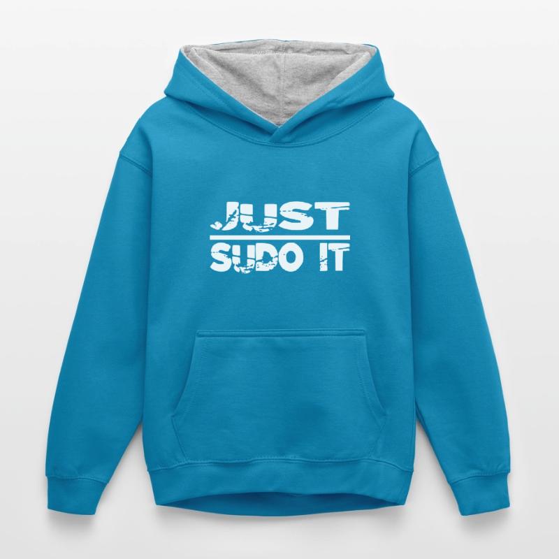 superpower code coder informatics true programer Kinder Kontrast-Hoodie
