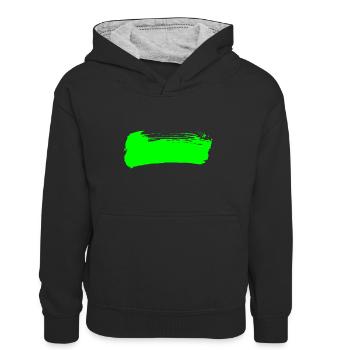 Bande verte - Uranium U 92 - Sweat à capuche contrasté Enfant - noir/gris chiné - Devant