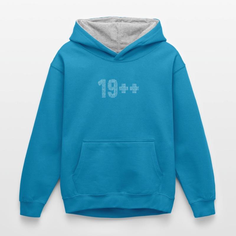 19++ Programmierer Softwareingenieur Coder 20. Kinder Kontrast-Hoodie