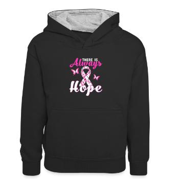 Always hope - Kids’ Contrast Hoodie - black/heather grey - Front