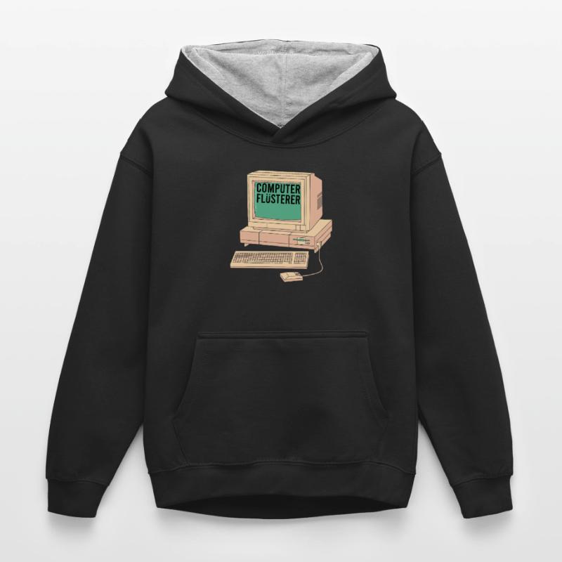 Informatik Computer Programmierer Entwickler Coder Kinder Kontrast-Hoodie