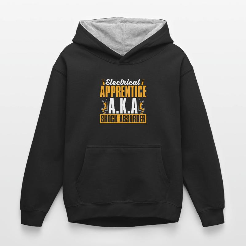 Electrical Engineering Electrical Apprentice A.K.A Kids’ Contrast Hoodie