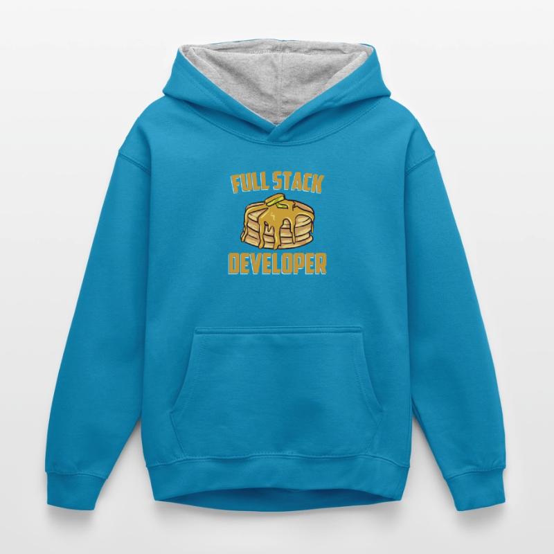 Full Stack Entwickler - Computer Coding Programmierer Kinder Kontrast-Hoodie