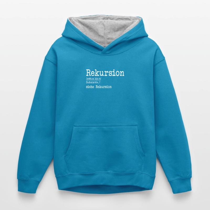 Rekursion Definition Softwareentwickler Coder Kinder Kontrast-Hoodie