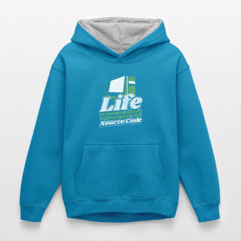 Life Would Be Easier Developer Coder Programmer Kids’ Contrast Hoodie