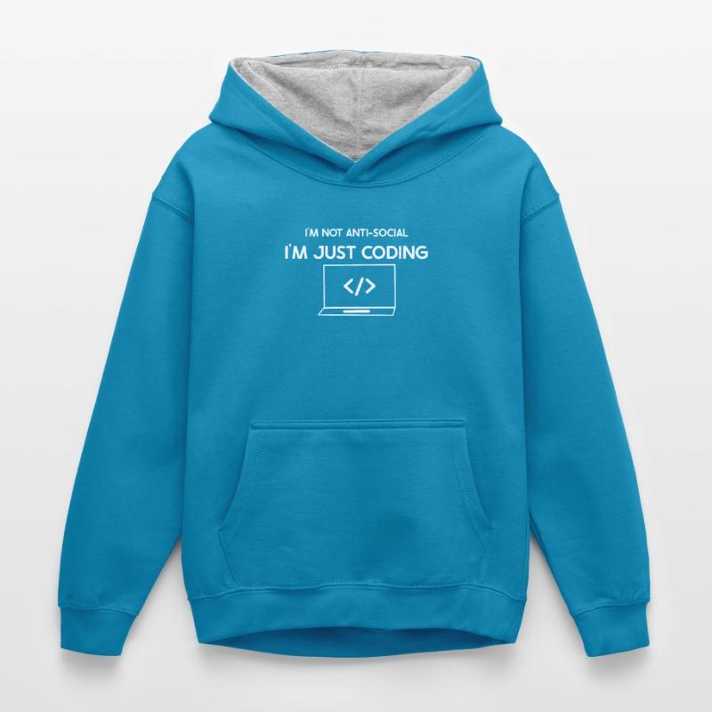 Software Developer, Computer Engineer, Nerd Kids’ Contrast Hoodie