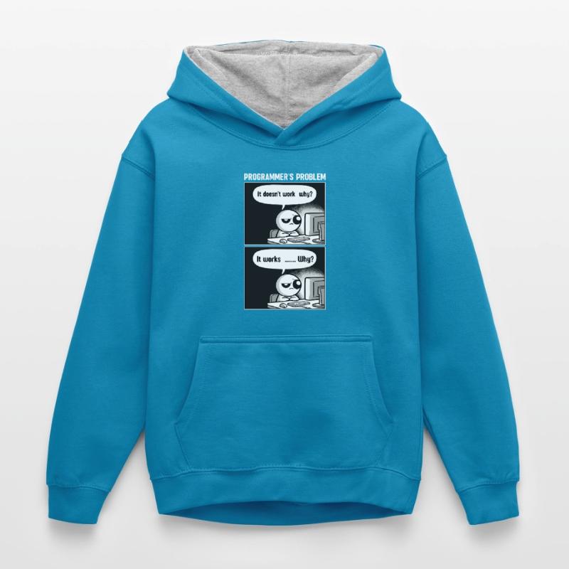 Programmer Computer Coding Software Developer Kids’ Contrast Hoodie
