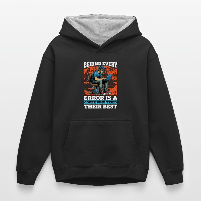 Coder Behind Every Error Is A Coder Web Developer Kinder Kontrast-Hoodie
