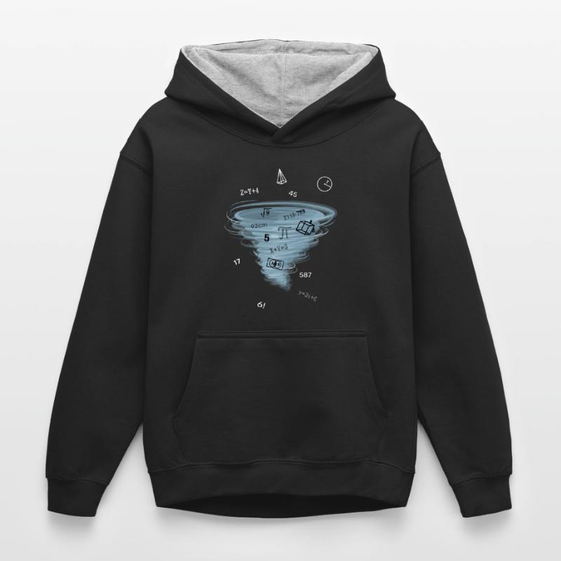 Math Lesson Mathematics Math Problem Solution Kids’ Contrast Hoodie