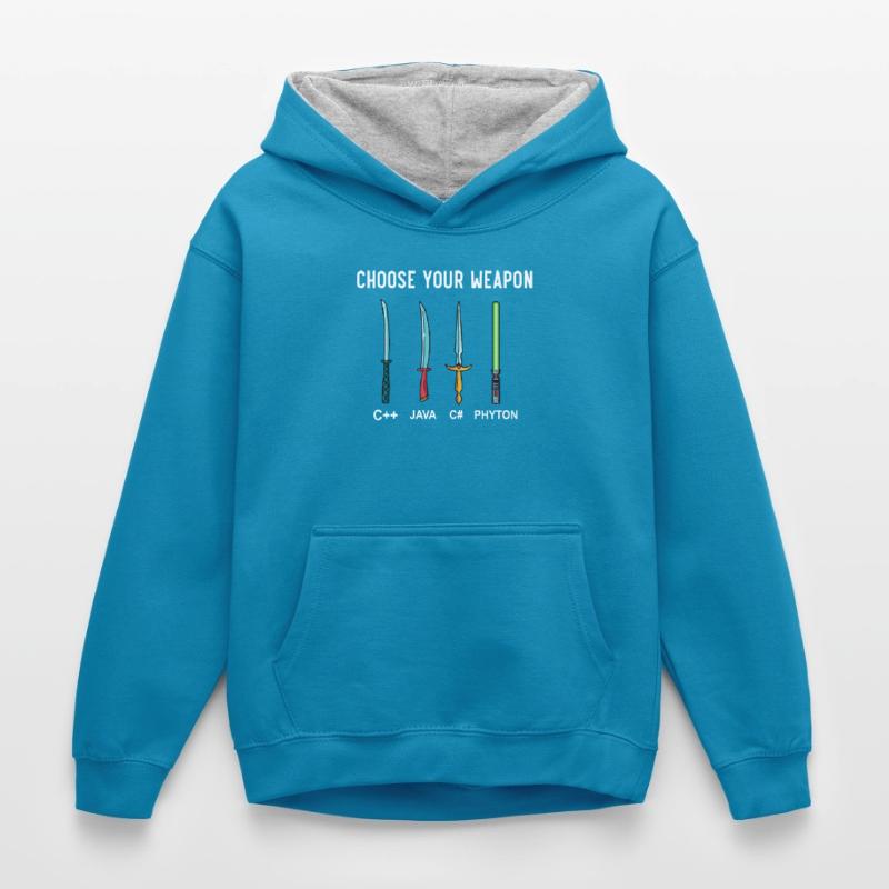 PHYTON PROGRAMMER Programming Encoder Encoding Kids’ Contrast Hoodie