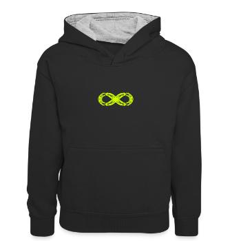 Unendlich Symbol Zeichen Symbol - Kinder Kontrast-Hoodie - Schwarz/Grau meliert - Vorne