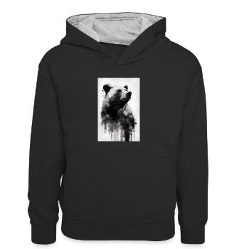 Ours Grizzli Ours brun Ours blanc - Sweat à capuche contrasté Enfant - noir/gris chiné - Devant