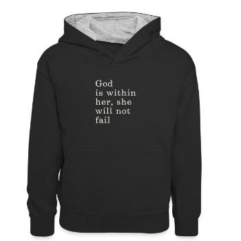 Une grâce inébranlable - Sweat à capuche contrasté Enfant - noir/gris chiné - Devant