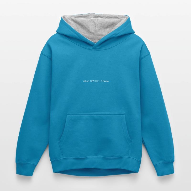 Programmierer Nerd IT Witz Developer Zuhause Kinder Kontrast-Hoodie