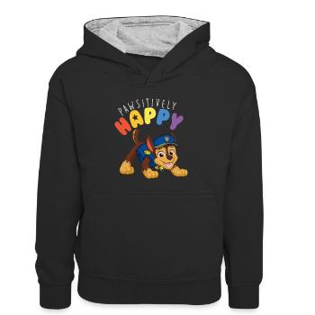 PAW Patrol La Pat' Patrouille Positively Happy - Sweat à capuche contrasté Enfant - noir/gris chiné - Devant