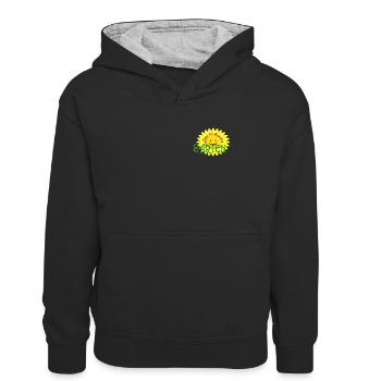Dein lachender Garten - Kinder Kontrast-Hoodie - Schwarz/Grau meliert - Vorne