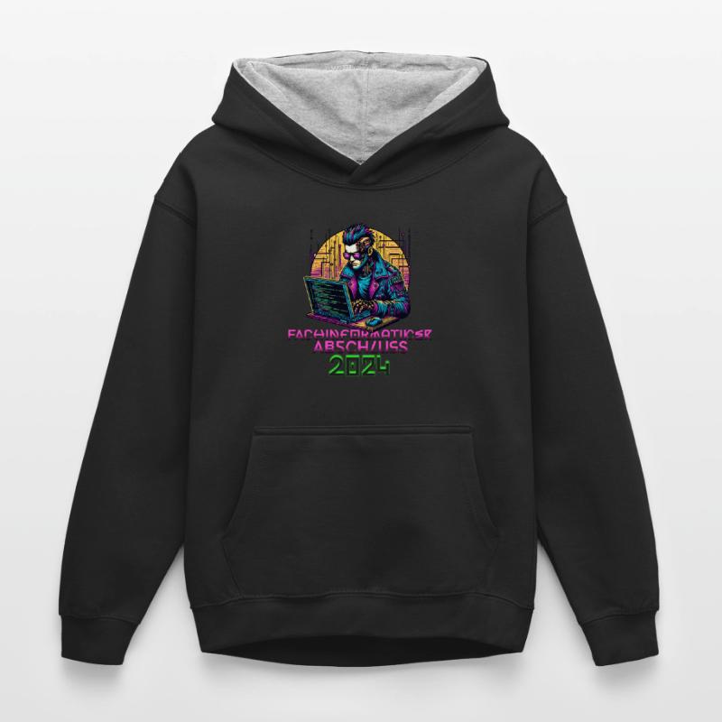 Fachinformatiker Abschluss Softwareentwickler Code Kinder Kontrast-Hoodie