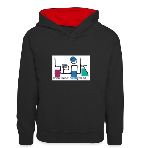 henkisnietgek-logo - Teenager contrast-hoodie/kinderen contrast-hoodie