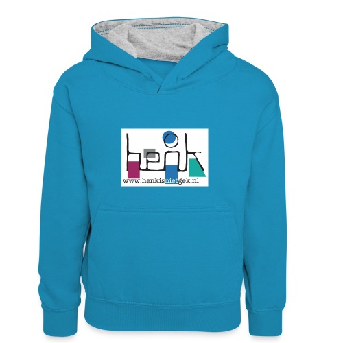 henkisnietgek-logo - Teenager contrast-hoodie/kinderen contrast-hoodie