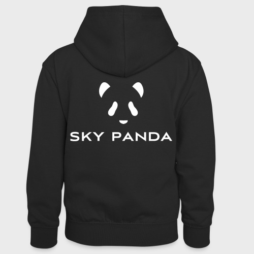 Sky Panda White - Kinder Kontrast-Hoodie