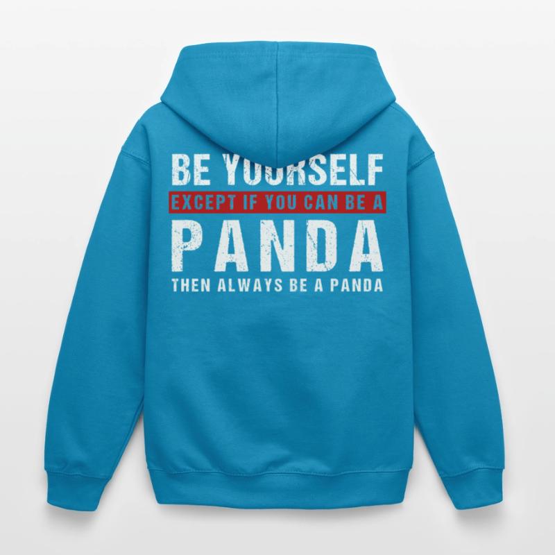 Sei du selbst oder ein Panda Kinder Kontrast-Hoodie