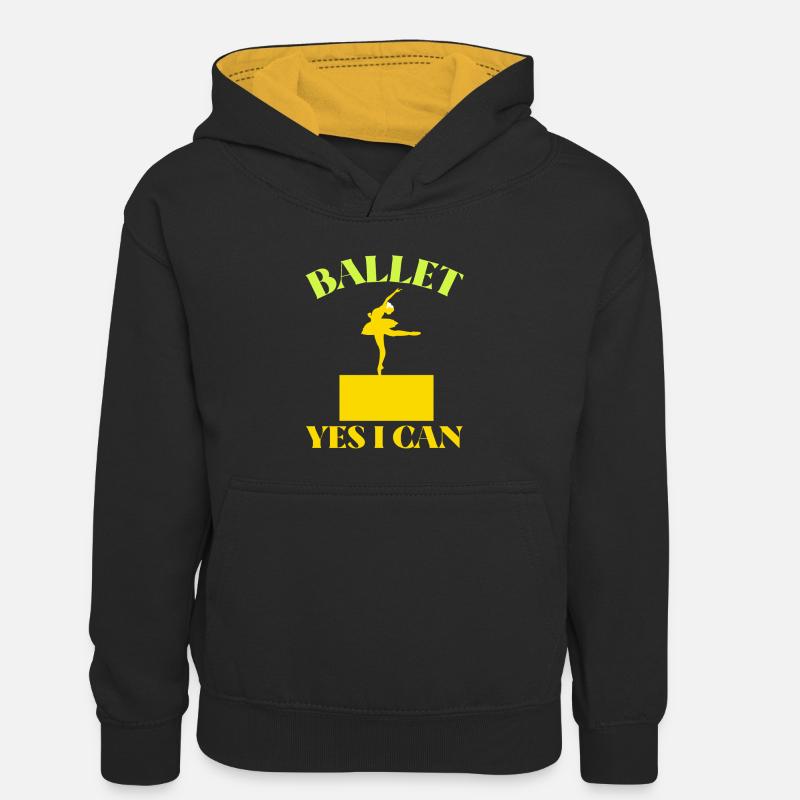 Ballet Ballet Danse Ballet Danseur De Ballet Idée Cadeau - Sweat à capuche contrasté Enfant - noir/or