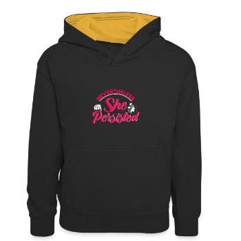 Rechte der Frauen Feministisch Ermächtigung Gesche - Kinder Kontrast-Hoodie - Schwarz/Gold - Vorne