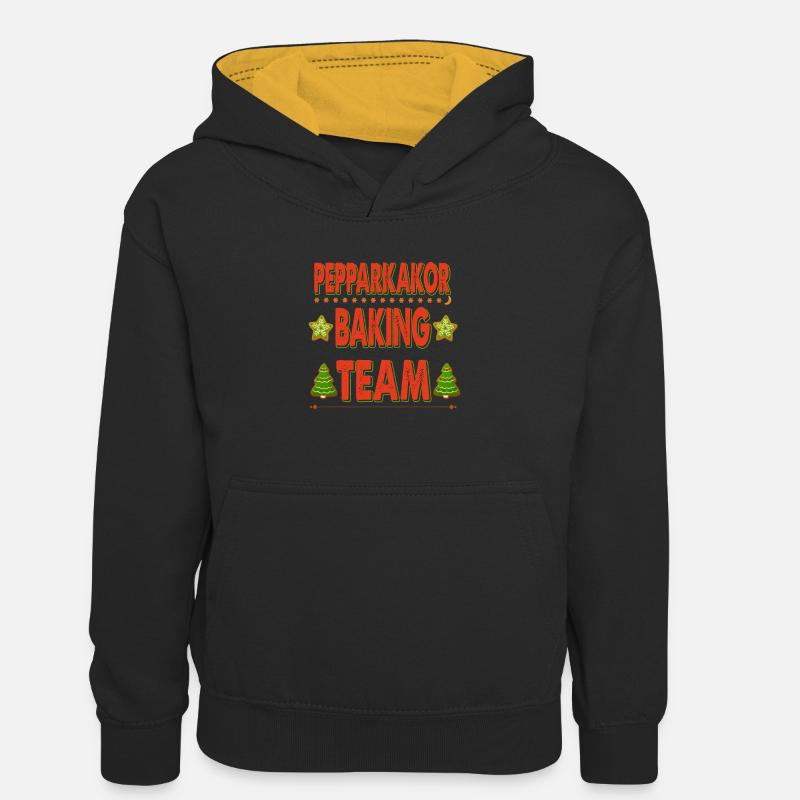 Pepparkakor Baking Team Für Bäcker Oder Backfans - Kinder Kontrast-Hoodie - Schwarz/Gold
