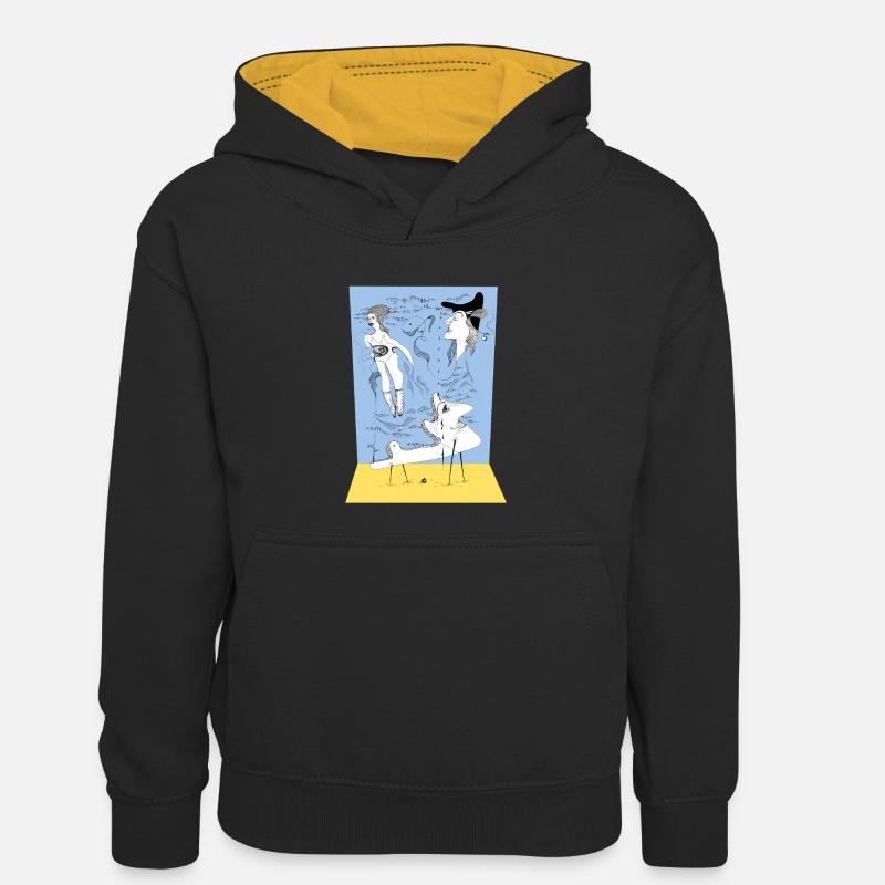 Beuaties – La beauté est dans l’œil de celui qui regarde - Sweat à capuche contrasté Enfant - noir/or