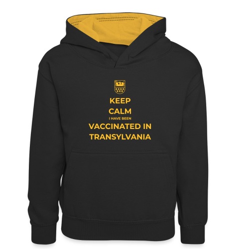 KEEP CALM - vaccinated in Transylvania - Kinder Kontrast-Hoodie