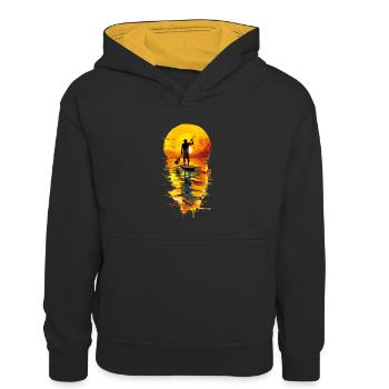 SUP Stand Up Paddle Bestseller SUP Sports nautiques - Sweat à capuche contrasté Enfant - noir/or - Devant