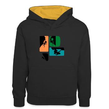 Climbing - Sweat à capuche contrasté Enfant - noir/or - Devant